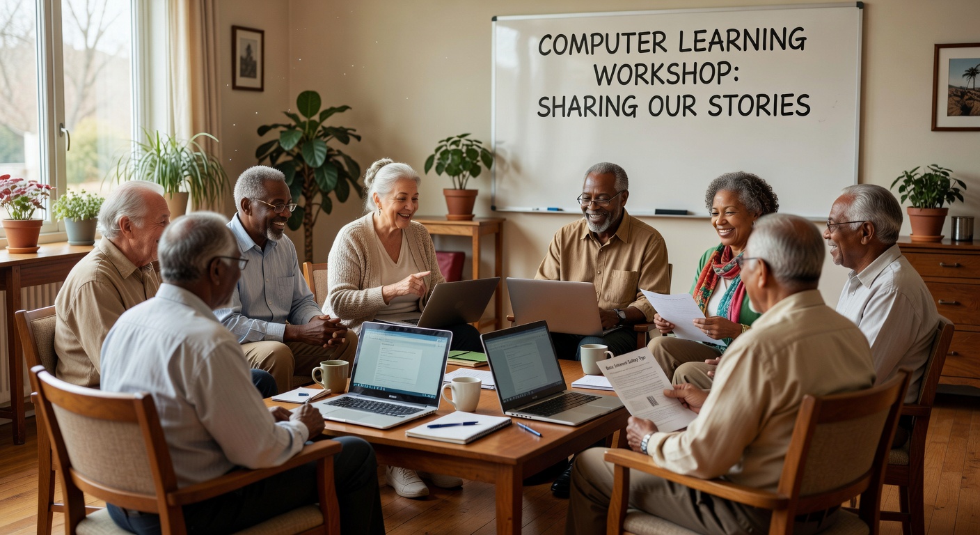 シニアの方々が学習体験を共有している様子